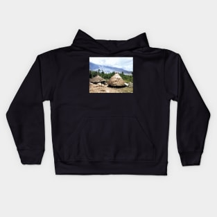 Colorized Vintage Photo of Andes Mountains Dwellings Kids Hoodie